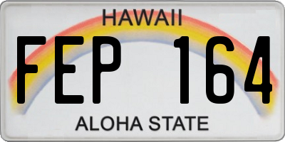 HI license plate FEP164