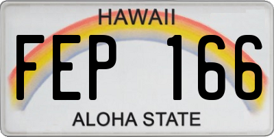 HI license plate FEP166