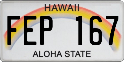 HI license plate FEP167