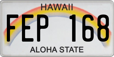 HI license plate FEP168