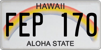 HI license plate FEP170
