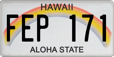 HI license plate FEP171