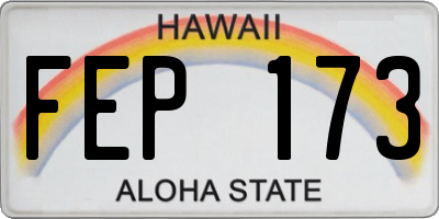 HI license plate FEP173