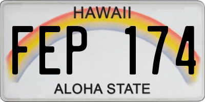 HI license plate FEP174