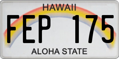 HI license plate FEP175