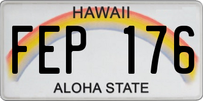 HI license plate FEP176