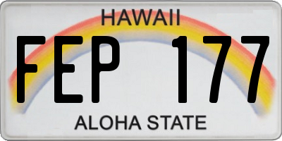 HI license plate FEP177