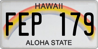 HI license plate FEP179