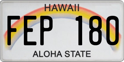 HI license plate FEP180