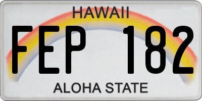 HI license plate FEP182