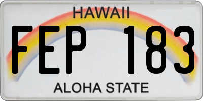 HI license plate FEP183