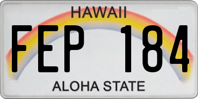 HI license plate FEP184