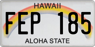 HI license plate FEP185