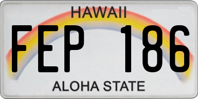 HI license plate FEP186