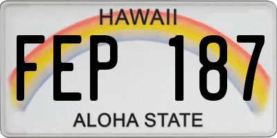 HI license plate FEP187