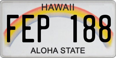 HI license plate FEP188
