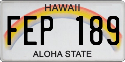 HI license plate FEP189