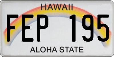 HI license plate FEP195
