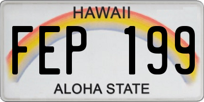 HI license plate FEP199