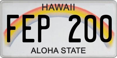 HI license plate FEP200