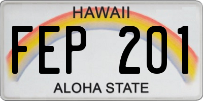 HI license plate FEP201