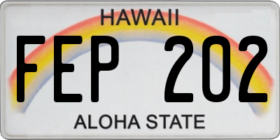 HI license plate FEP202
