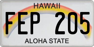 HI license plate FEP205
