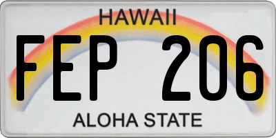 HI license plate FEP206