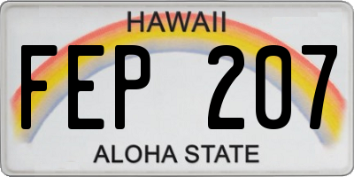 HI license plate FEP207