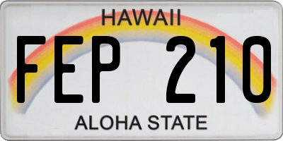 HI license plate FEP210