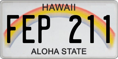 HI license plate FEP211