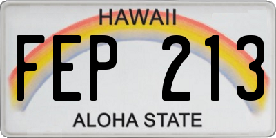 HI license plate FEP213