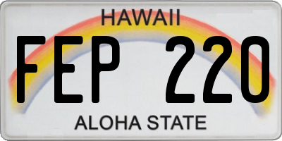 HI license plate FEP220