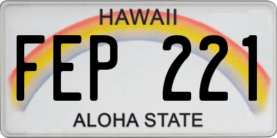 HI license plate FEP221