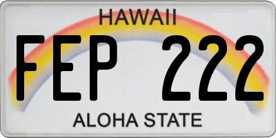 HI license plate FEP222