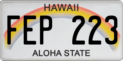 HI license plate FEP223
