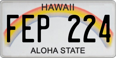 HI license plate FEP224