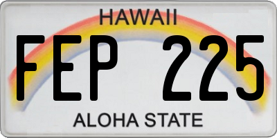 HI license plate FEP225