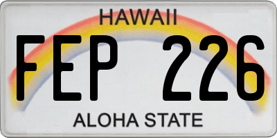 HI license plate FEP226