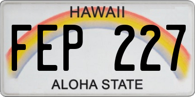 HI license plate FEP227