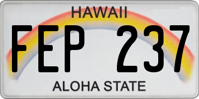 HI license plate FEP237