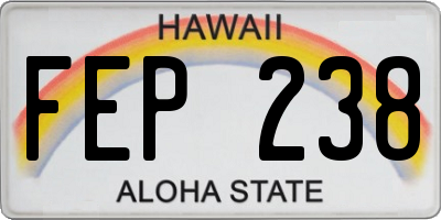 HI license plate FEP238