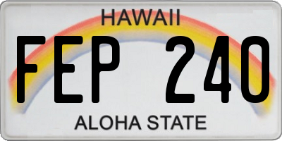 HI license plate FEP240