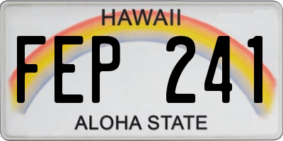HI license plate FEP241