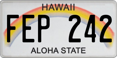 HI license plate FEP242
