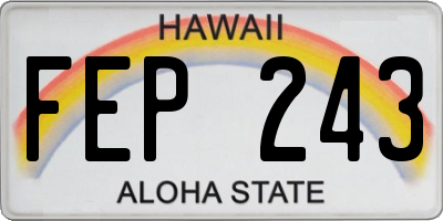 HI license plate FEP243