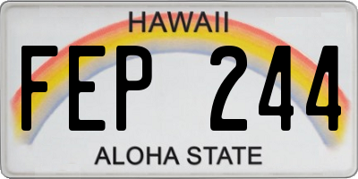 HI license plate FEP244