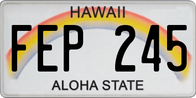 HI license plate FEP245