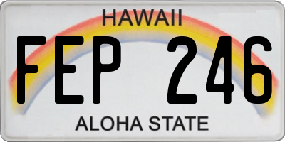 HI license plate FEP246