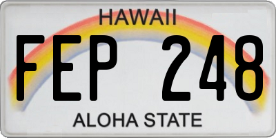 HI license plate FEP248